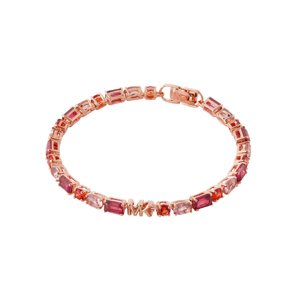 Michael Kors 14ct Rose Gold Plated Sterling Silver Premium Mixed Stone Tennis Bracelet - Image 2