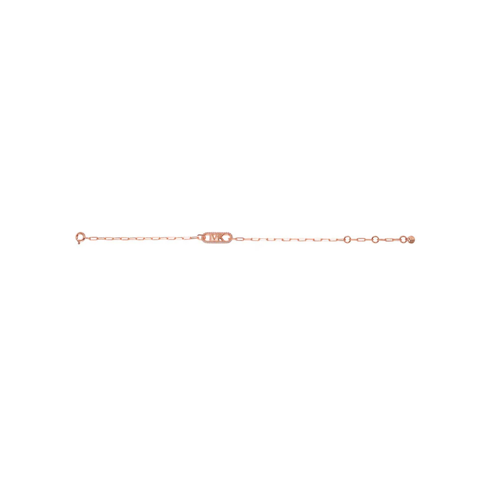 Michael Kors 14ct Rose Gold Plated Sterling Silver Premium Pave Empire Link Bracelet - Image 4