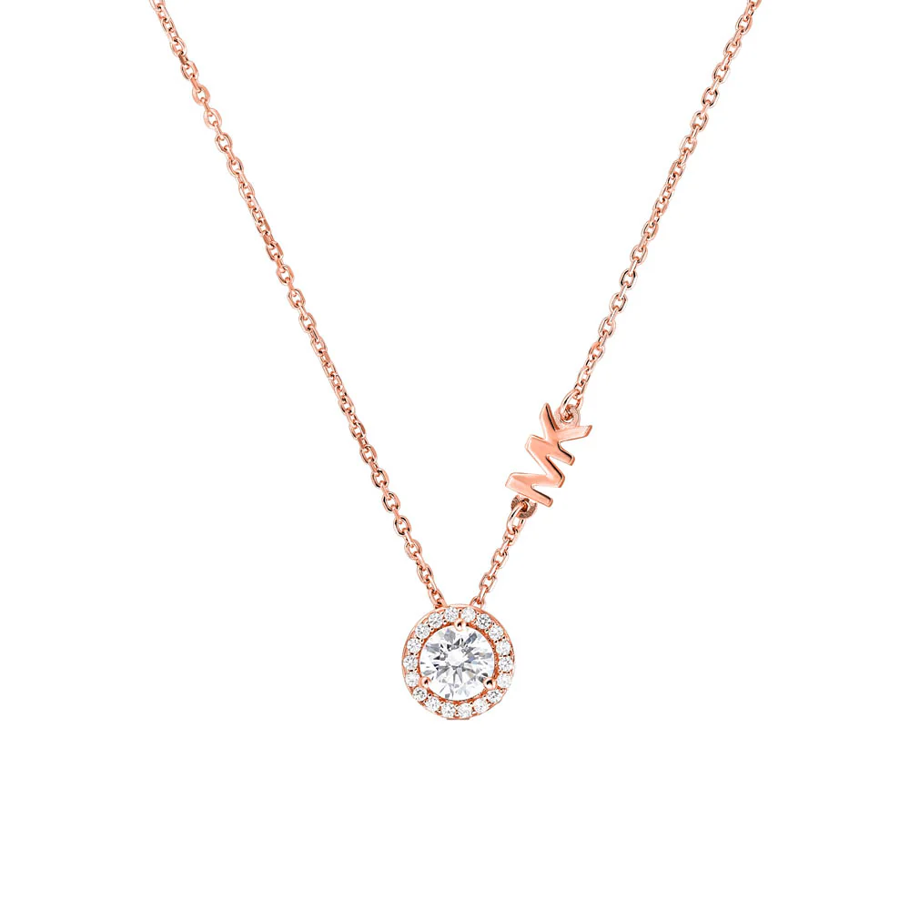 Michael Kors 14ct Rose Gold Plated Sterling Silver Premium Round Pendant With Chain - Image 2