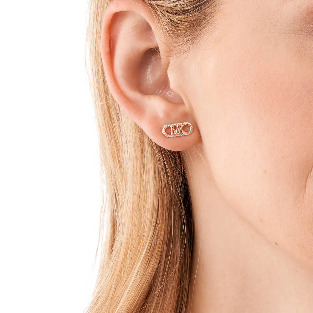 Michael Kors 14ct Rose Gold Plated Sterling Silver Premium Stud Earring - Image 5