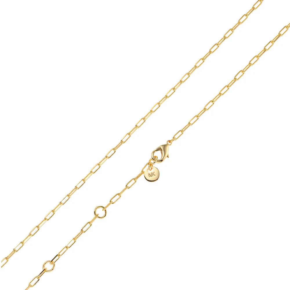 Michael Kors 14ct Yellow Gold Plated Brass Black Onyx Dog Tag Pendant with Chain - Image 4