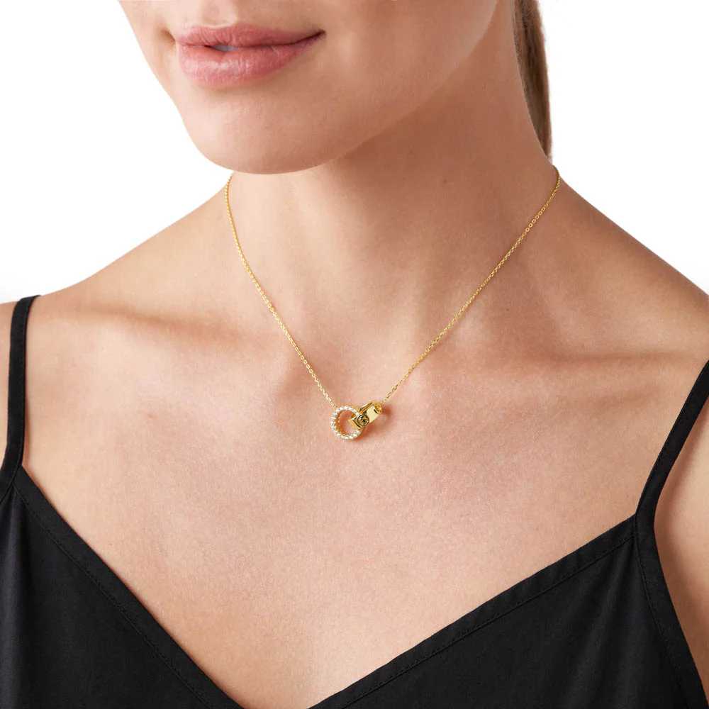 Michael Kors 14ct Yellow Gold Plated Sterling Silver Premium Interlocking Circle Pendant with Chain - Image 5