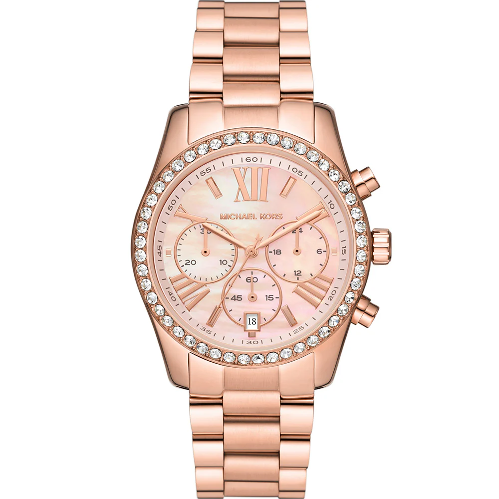 Michael Kors MK7242 Lexington Lux Rose Tone Womens Watch