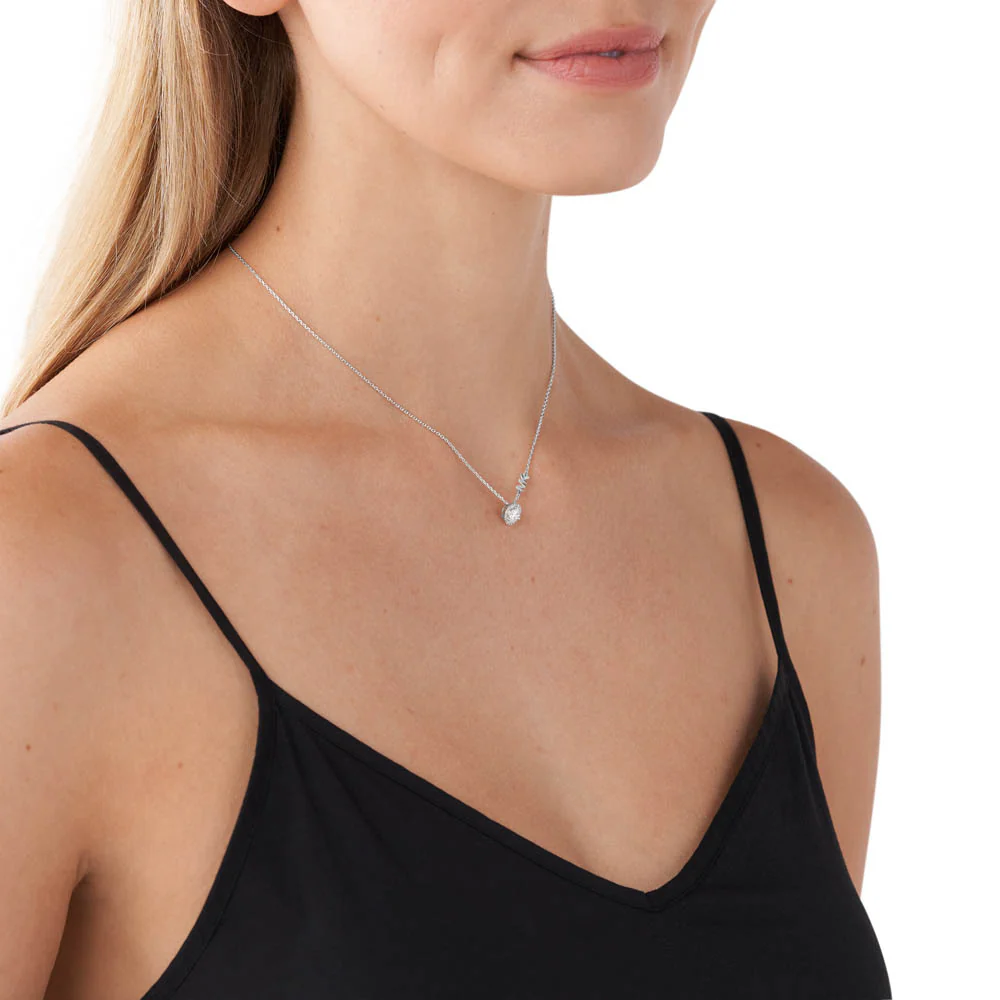Michael Kors Sterling Silver Premium CZ Round Pendant with Chain - Image 3
