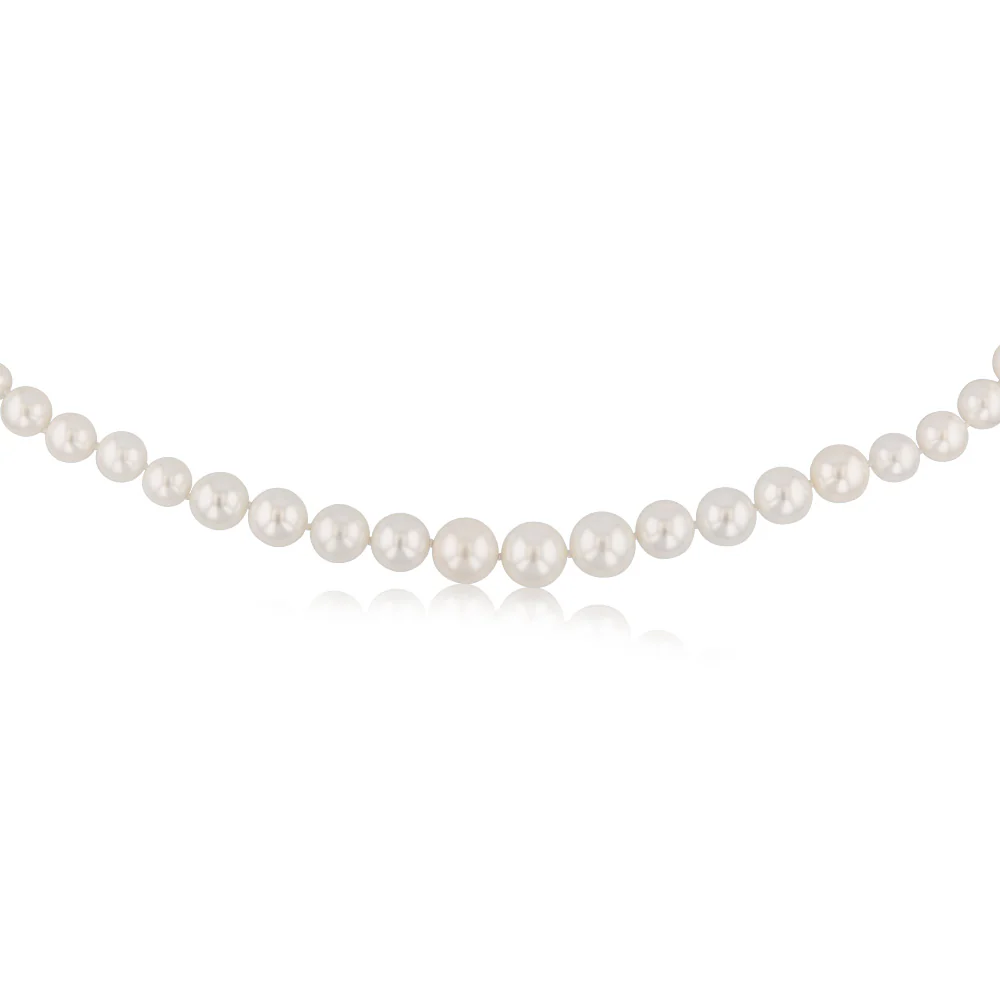 Mother of Pearl Graduated Necklace 48cm with Sterling Silver Clasp - Image 2