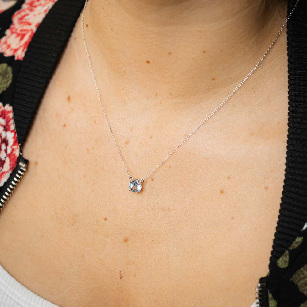 Natural Topaz Pendant with 45cm Chain in Sterling Silver - Image 2