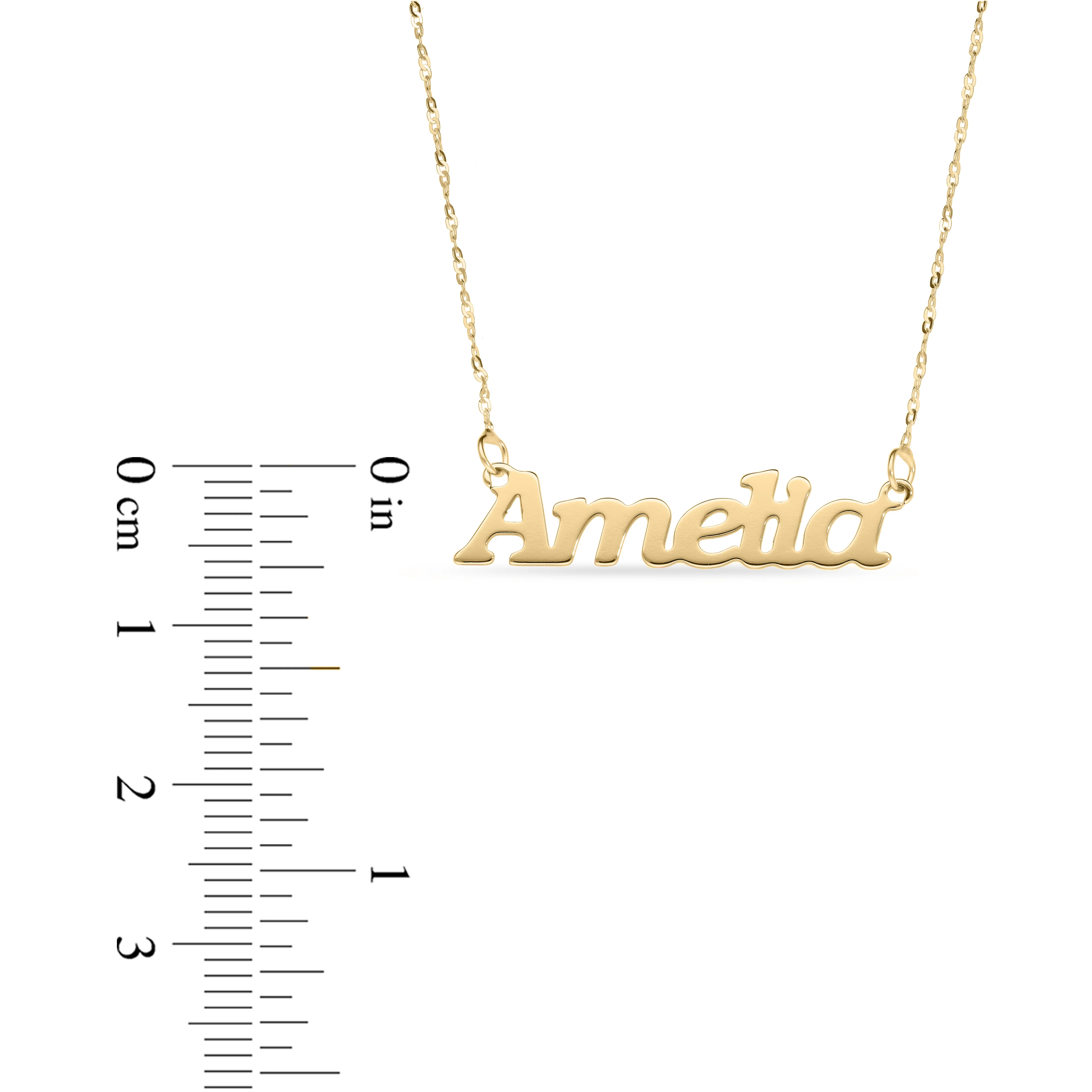 Personalised 9ct Yellow Gold Signature Name Name Necklace - Block Font - Image 3
