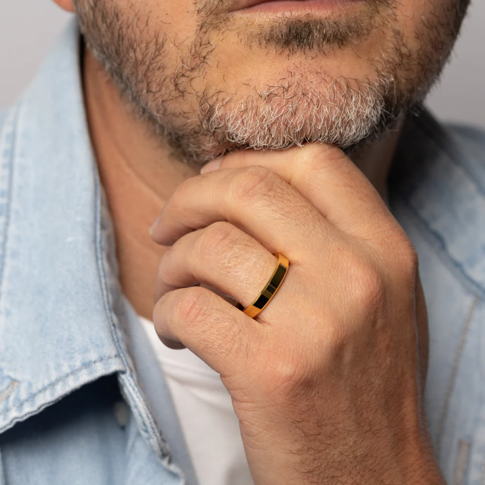 Polished Rose Gold Stainless Steel Ring - Image 2