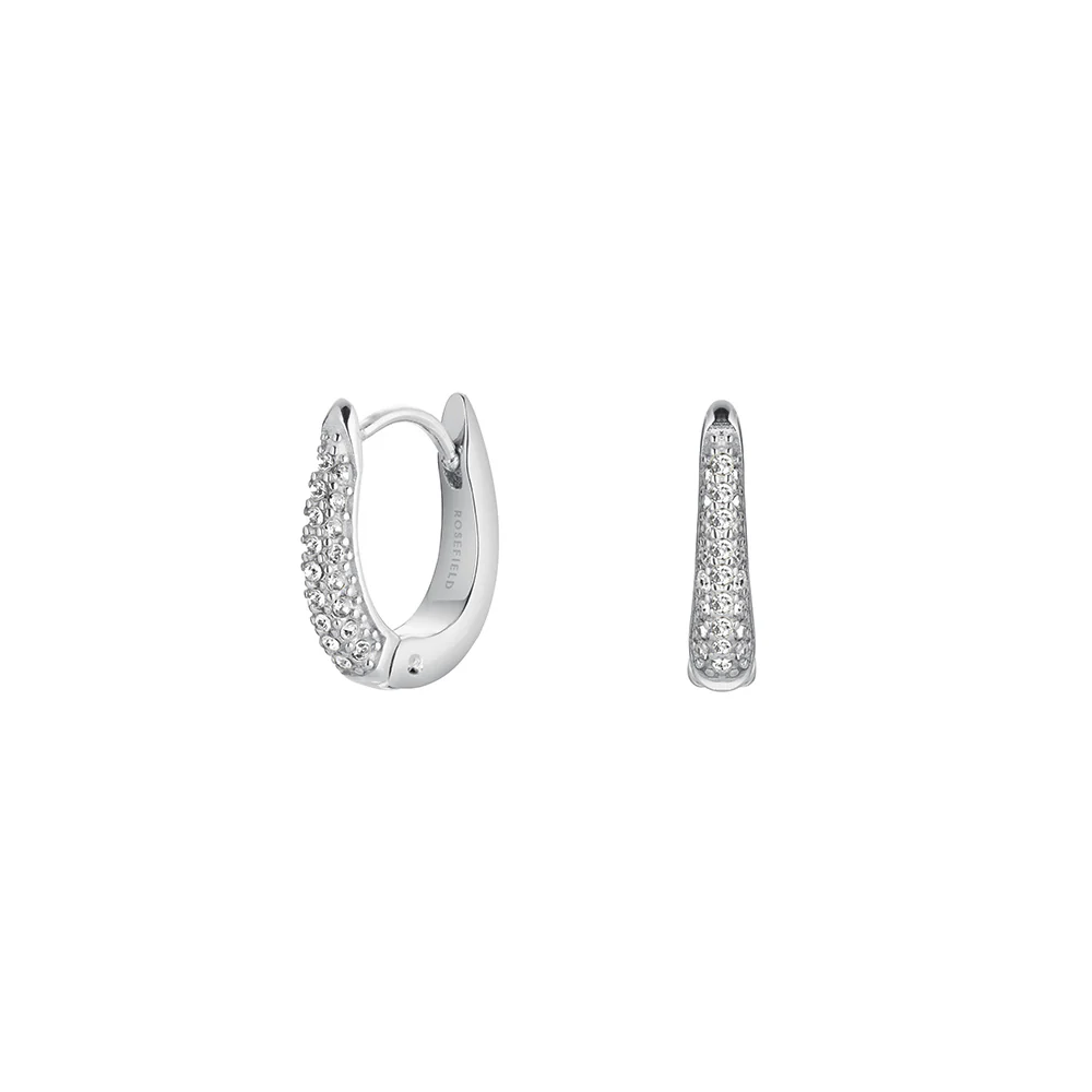 Rosefield Crystal Silver Huggies