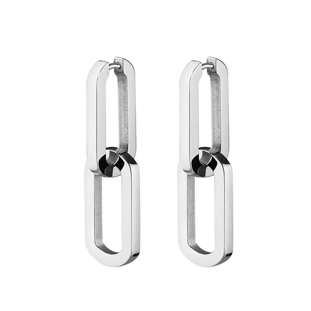 Rosefield Dual Silver Hoops