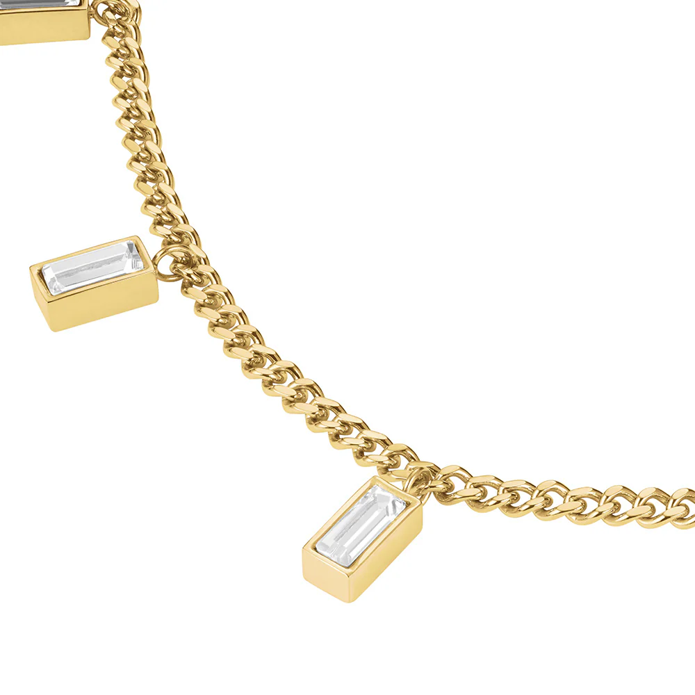 Rosefield Gold Playful Crystals Baguette Dangling Necklace - Image 4
