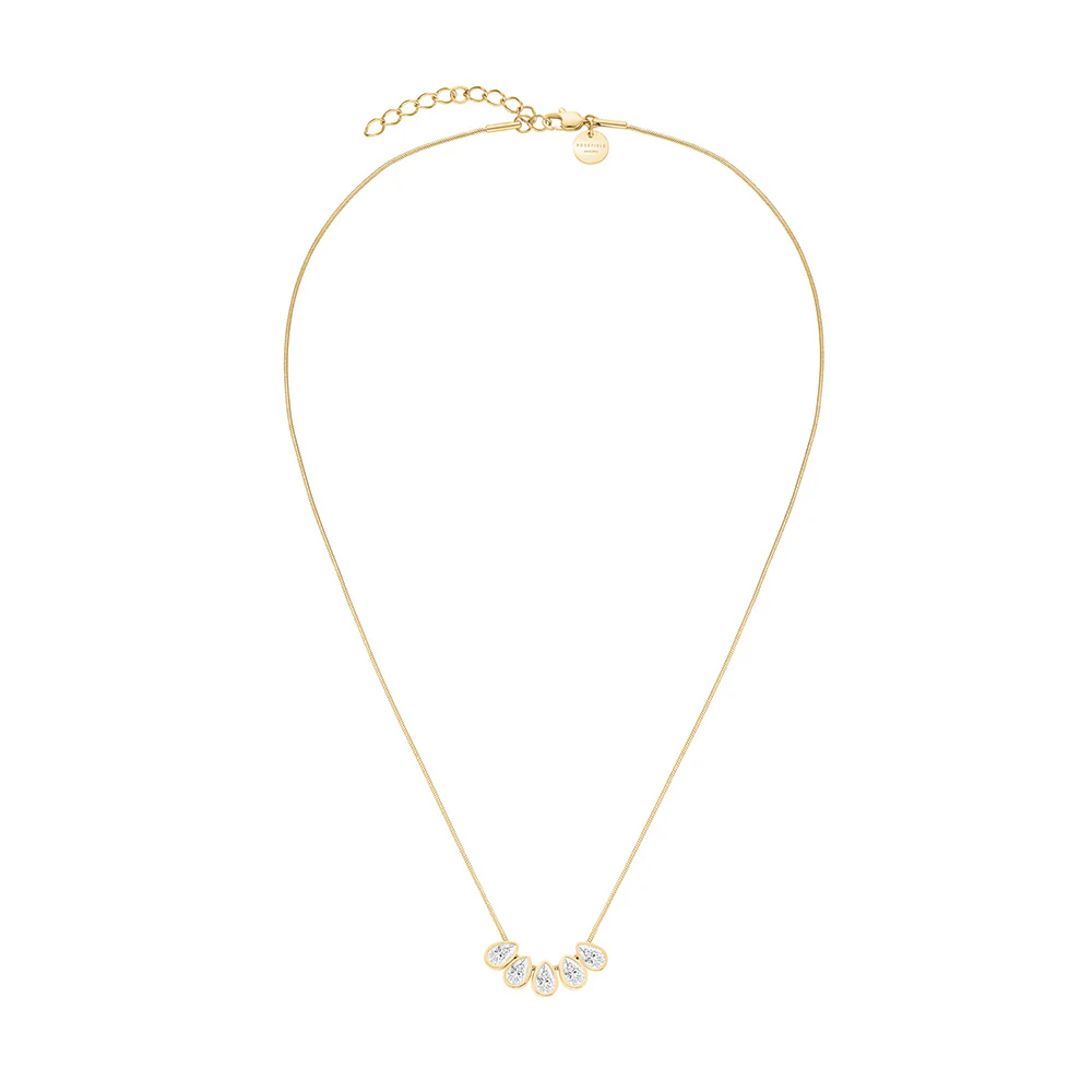 Rosefield Gold Playful Crystals Multi Drops Necklace
