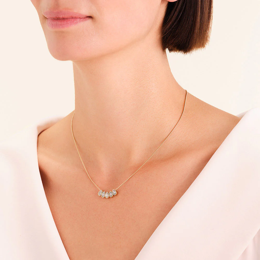 Rosefield Gold Playful Crystals Multi Drops Necklace - Image 6