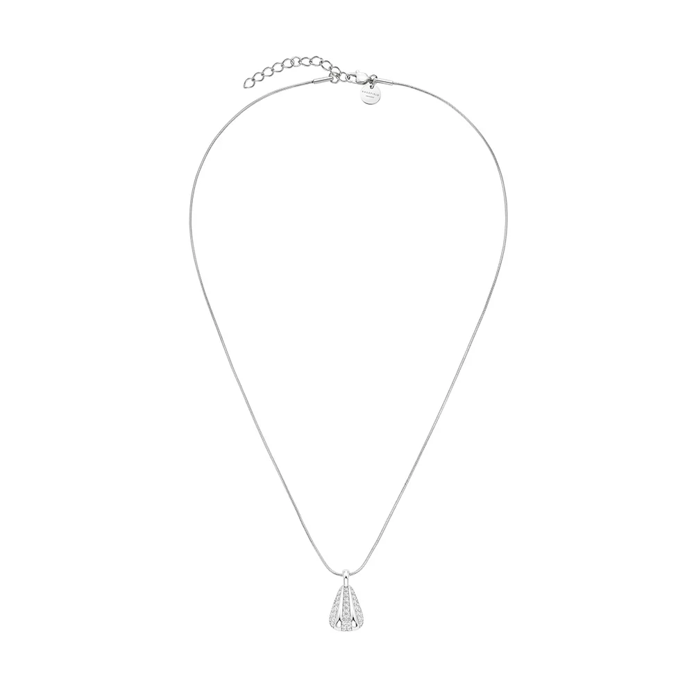 Rosefield Pave Striped Silver Necklace