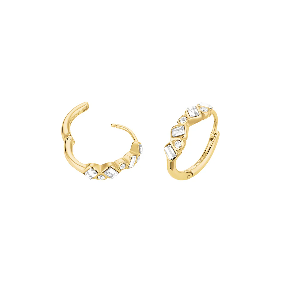 Rosefield Playful Crystals Baguette and Round Hoops - Image 2