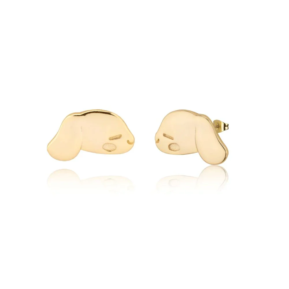 Sanrio Cinnamoroll Sterling Silver Yellow Gold Plated Stud Earrings