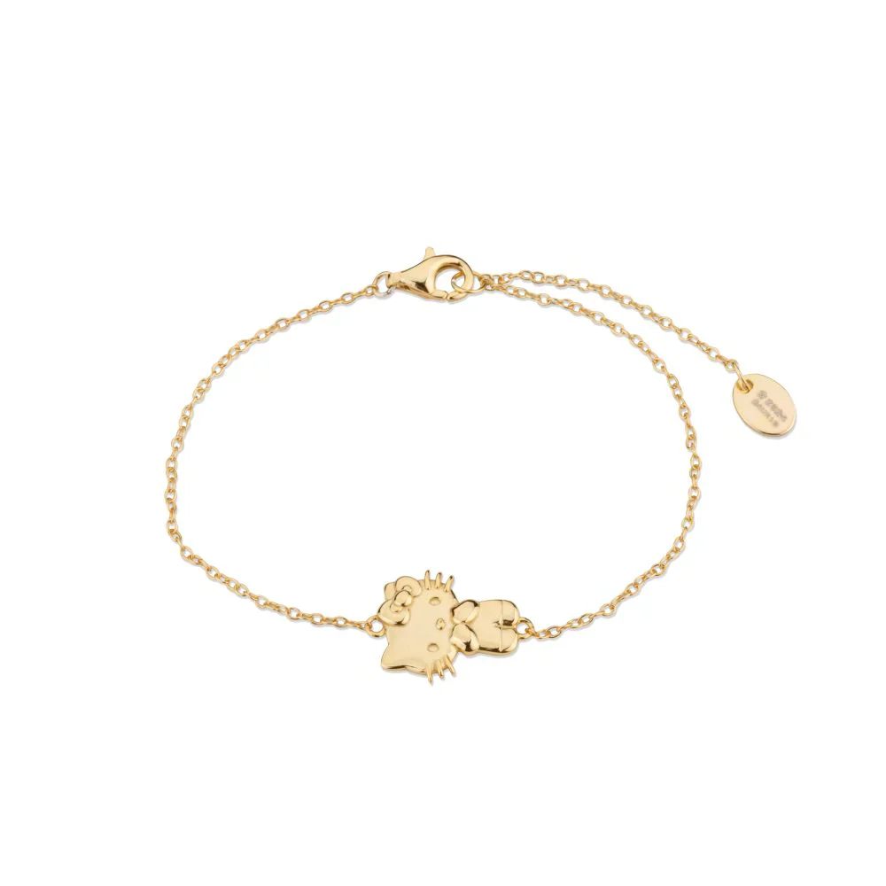 Sanrio Hello Kitty Body Yellow Gold Plated Sterling Silver Bracelet