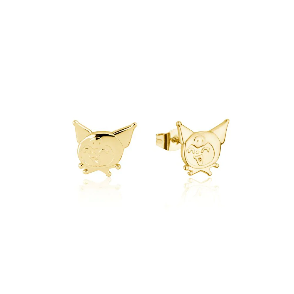 Sanrio Kuromi Sterling Silver Yellow Gold Plated Stud Earrings