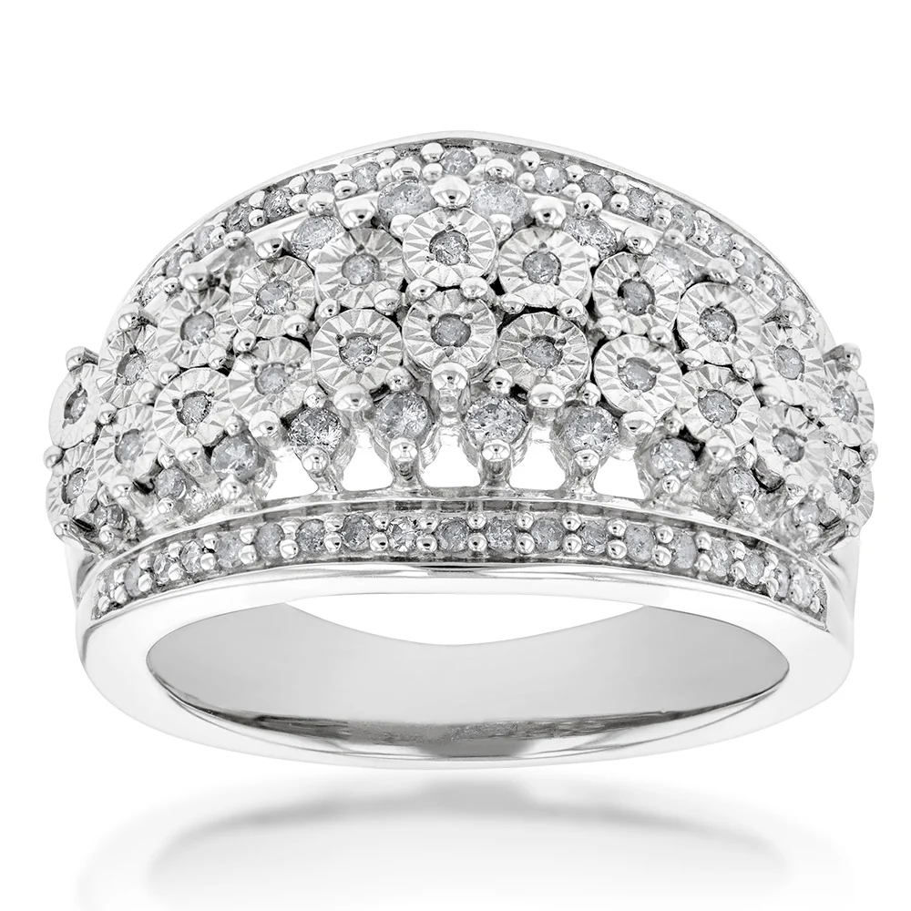 Silver 1/2 Carat Diamond Ring