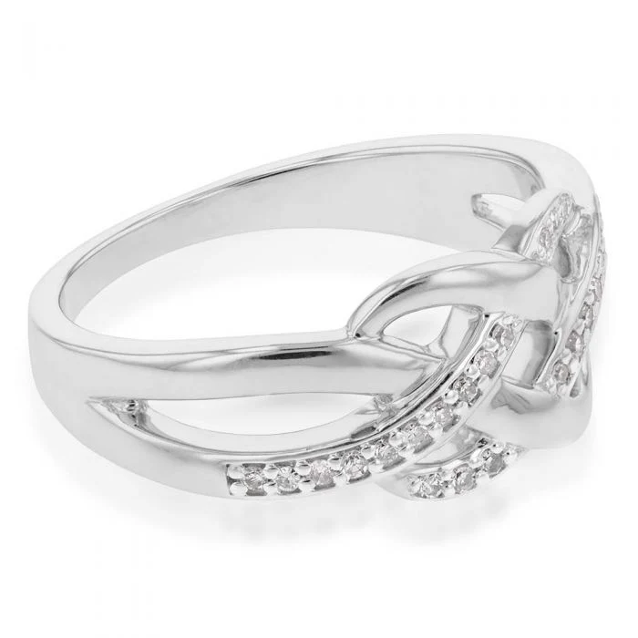 Silver Luminesce Laboratory Grown Ring with 24 Diamonds - Image 2