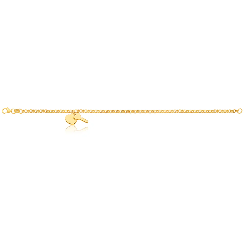 Silverfilled Belcher Heart Charm 19cm Bracelet