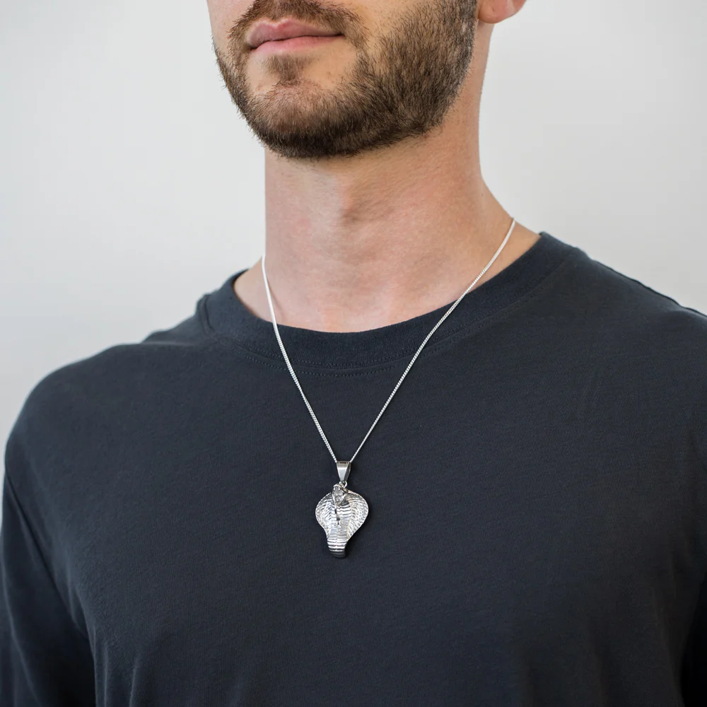 Stainless Steel Cobra Snake Pendant - Image 2