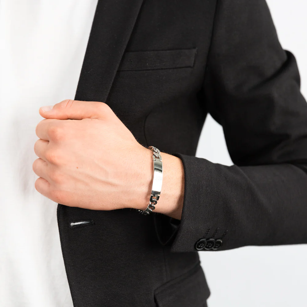 Stainless Steel Curb ID Bracelet - Image 3