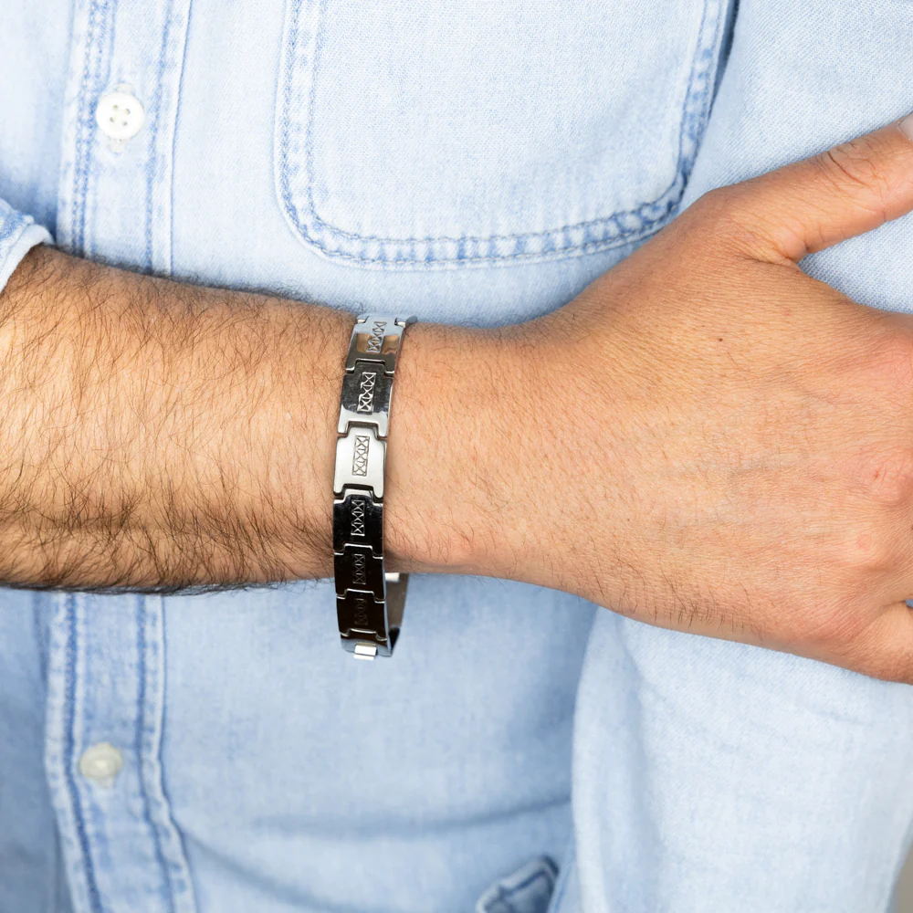 Stainless Steel Fancy Patterned 20.3cm Bracelet - Image 3