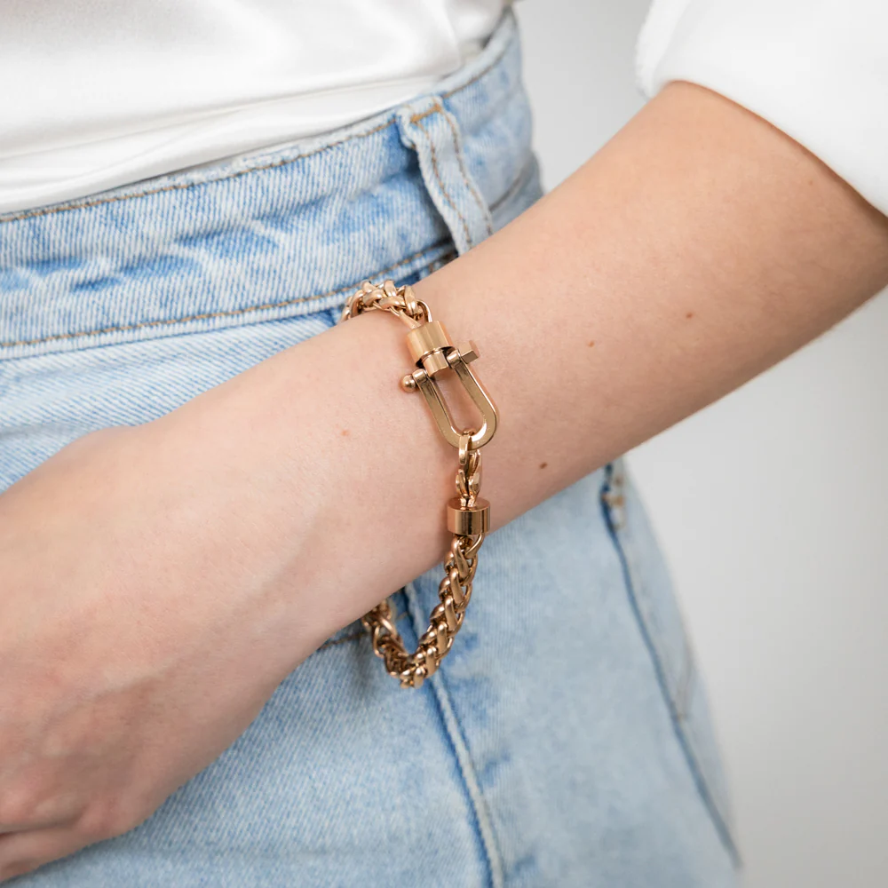 Stainless Steel Fancy Wheat 21cm Bracelet - Image 3