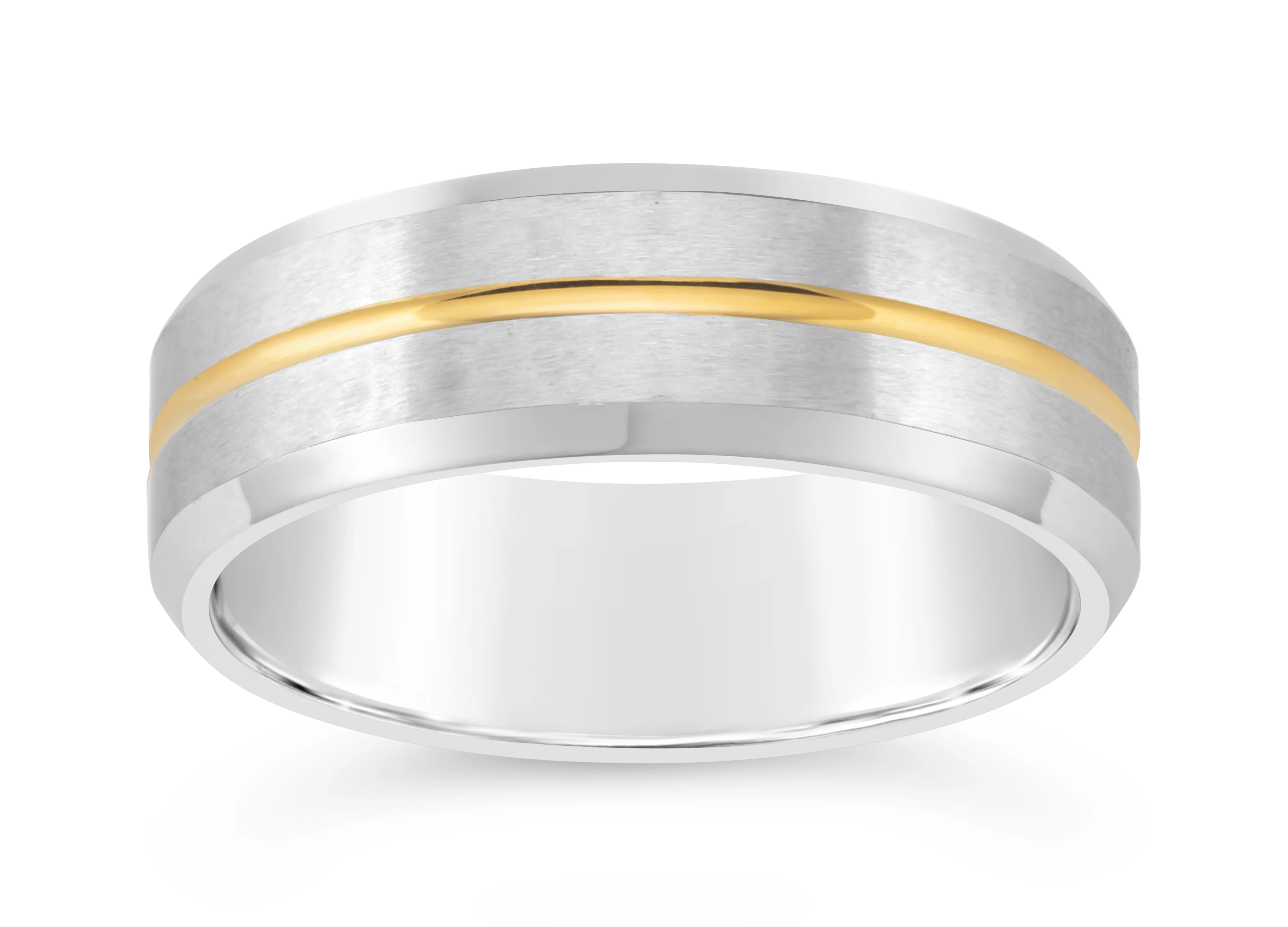Stainless Steel Gents Brush Patterned Ring