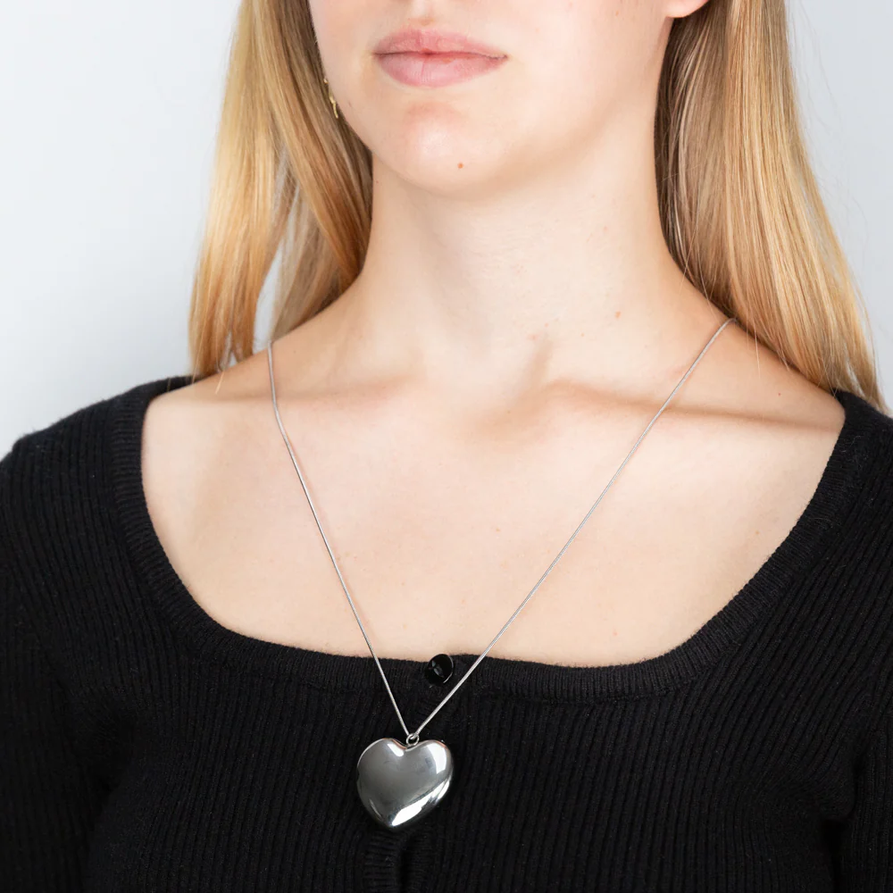 Stainless Steel Large Heart Pendant with 80cm Stainless Steel Chain - Image 2