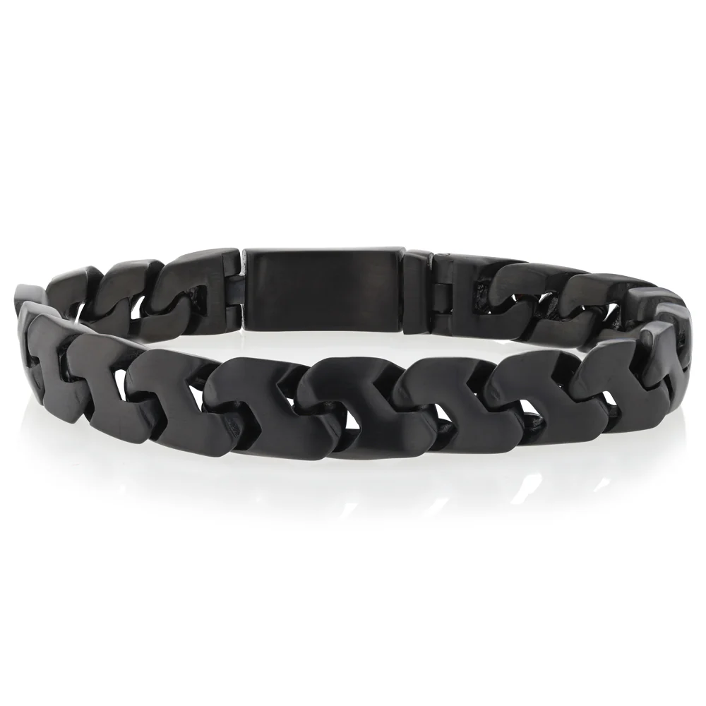 Stainless Steel Matt Black 21.5cm Bracelet