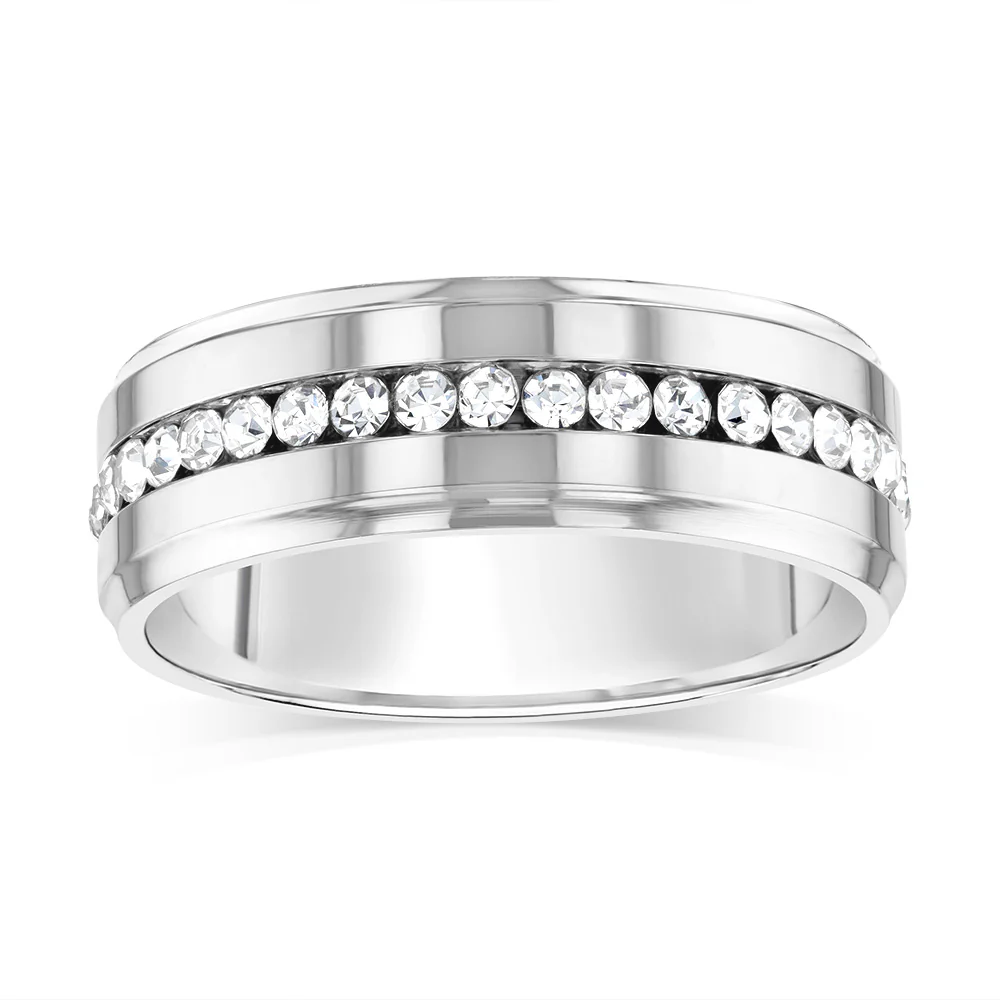 Stainless Steel Zirconia Channel Ring