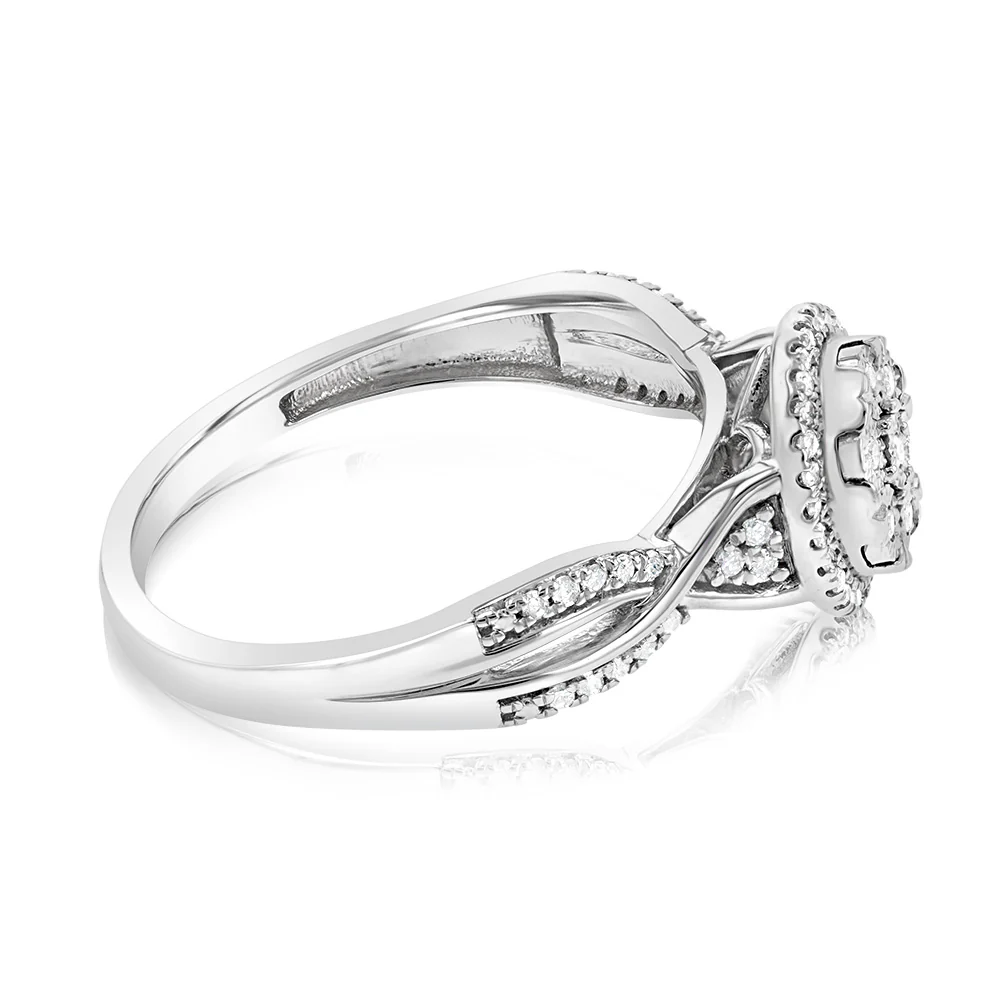 Sterling Silver 0.15 Carat Diamond Ring With 61 Brilliant Cut Diamonds - Image 2