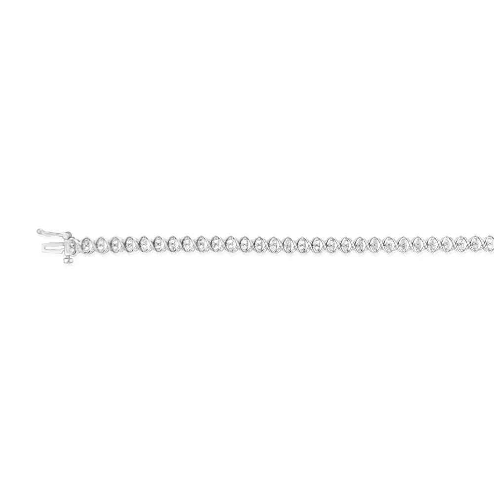 Sterling Silver & 0.95 Carat Diamond Tennis Bracelet - Image 2