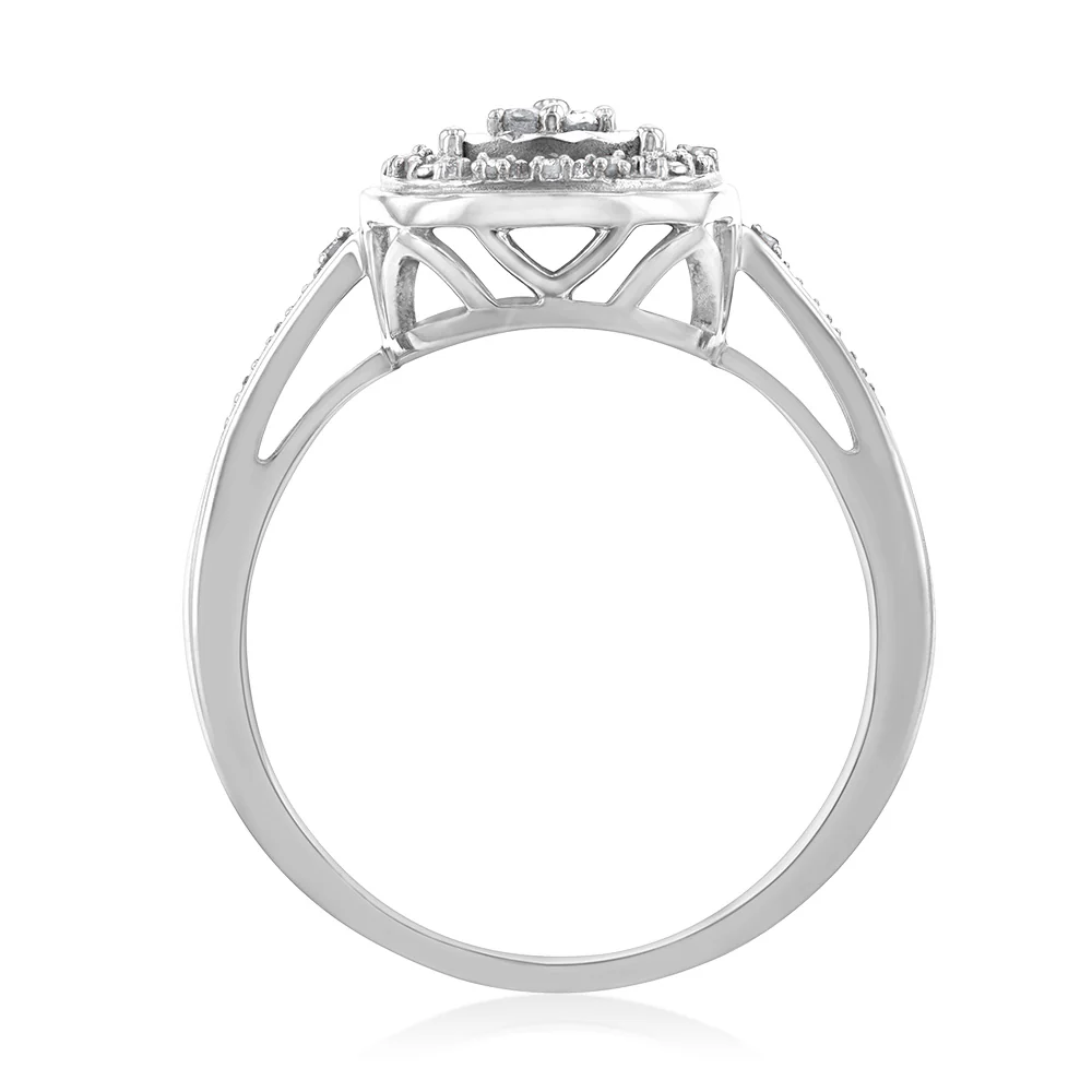 Sterling Silver 1/10 Carat Diamond Ring - Image 2