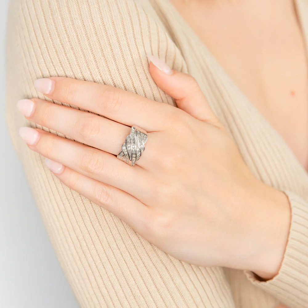 Sterling Silver 1/2 Carat Diamond Ring - Image 2