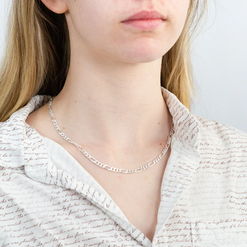 Sterling Silver 1:3 Fiagro 45cm Chain - Image 3