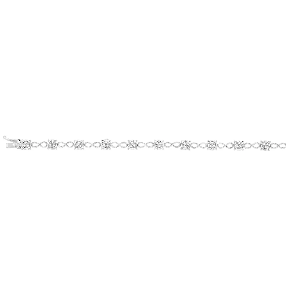 Sterling Silver 1/4 Carat Diamond 18cm Bracelet Set With 39 Diamonds - Image 2