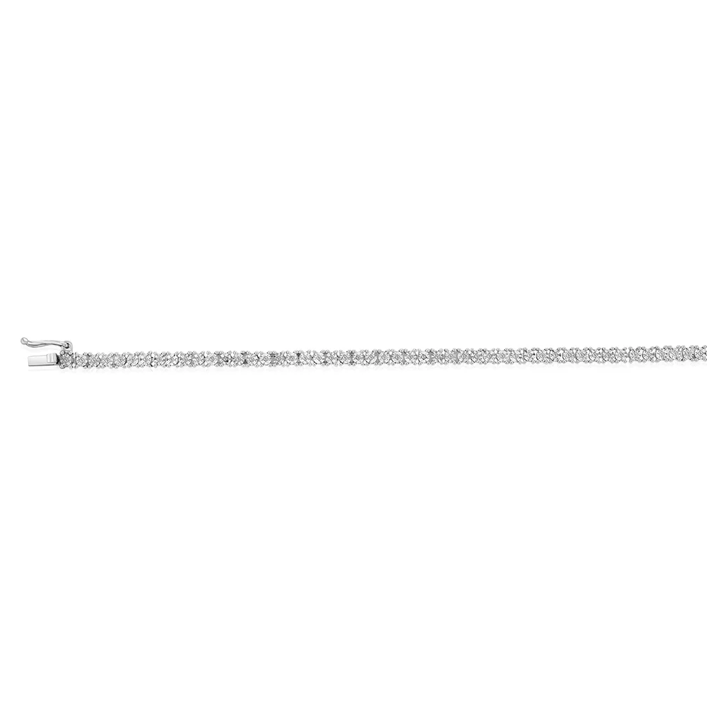 Sterling Silver 1/4 Carat Diamond Tennis Bracelet with Length 19cm - Image 2