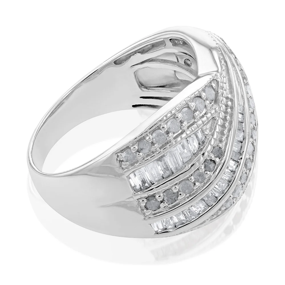 Sterling Silver 1.5 Carat Diamond Ring with Round Brilliant Cut Diamonds - Image 2