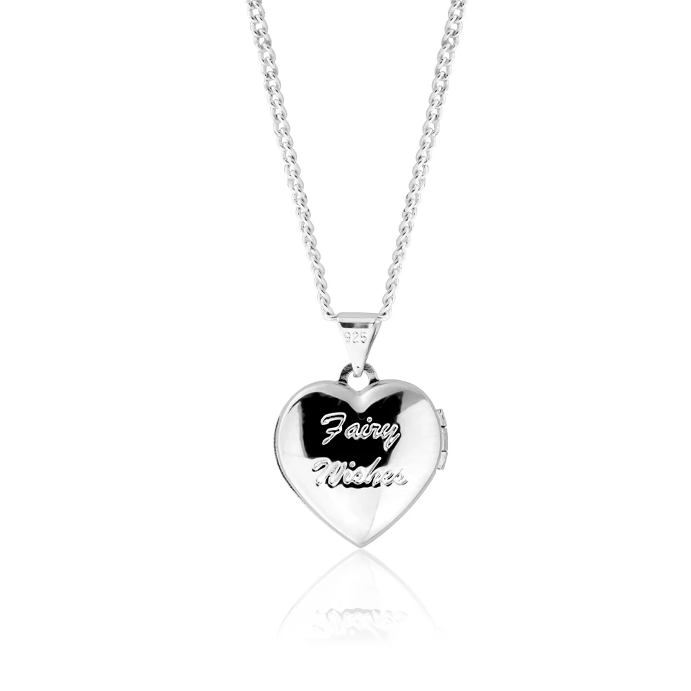 Sterling Silver 15mm Zirconia Fairy Wishes Heart Locket - Image 2