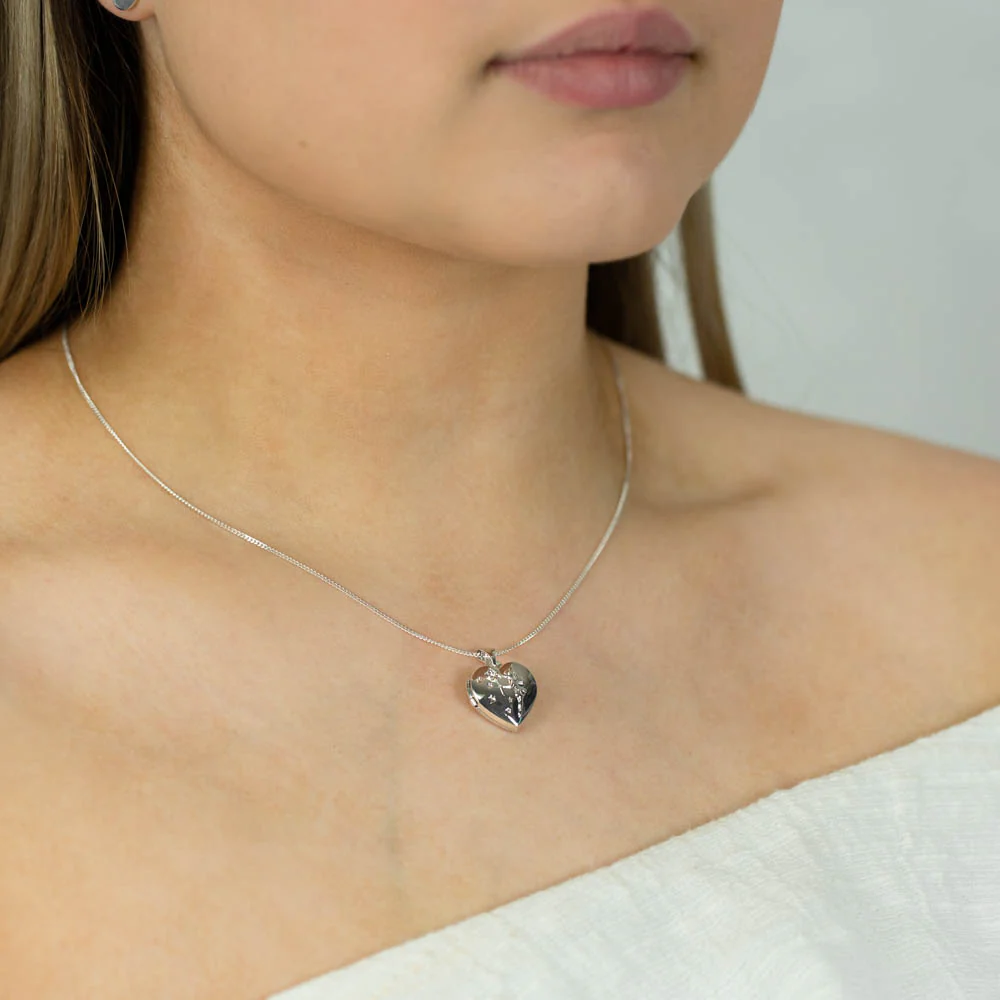 Sterling Silver 15mm Zirconia Fairy Wishes Heart Locket - Image 4
