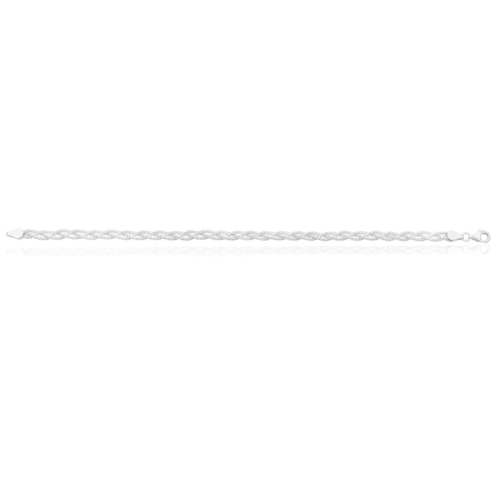 Sterling Silver 19cm Plait Bracelet - Image 2