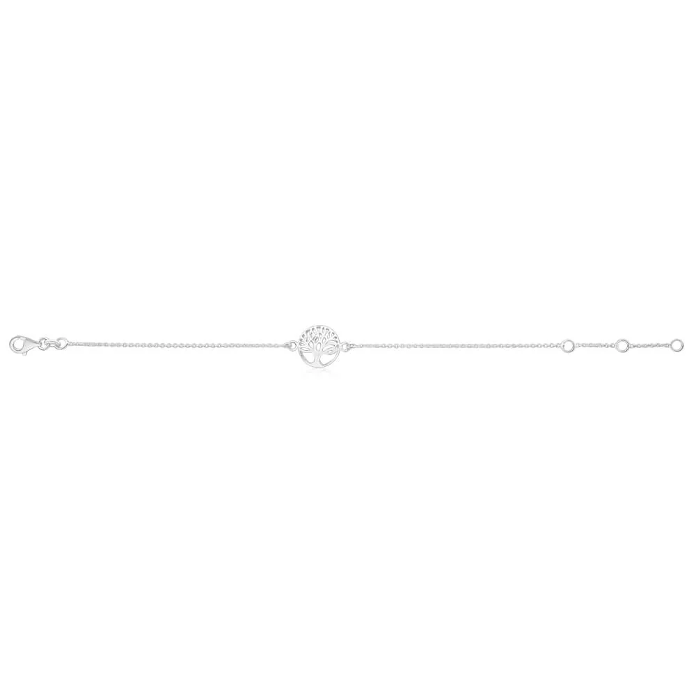 Sterling Silver 19cm Tree Of Life Round Trace Bracelet - Image 2