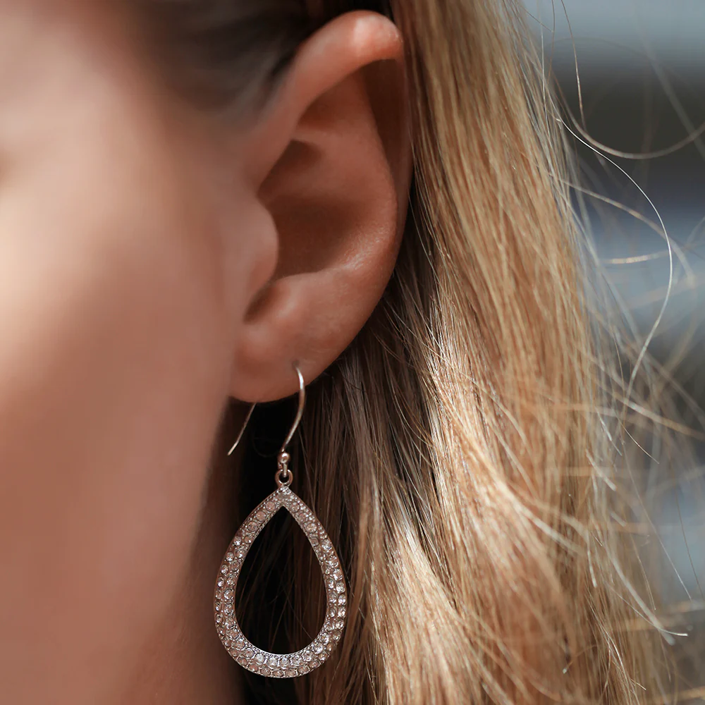 Sterling Silver 1x Diamond and Zirconia Drop Earrings - Image 2
