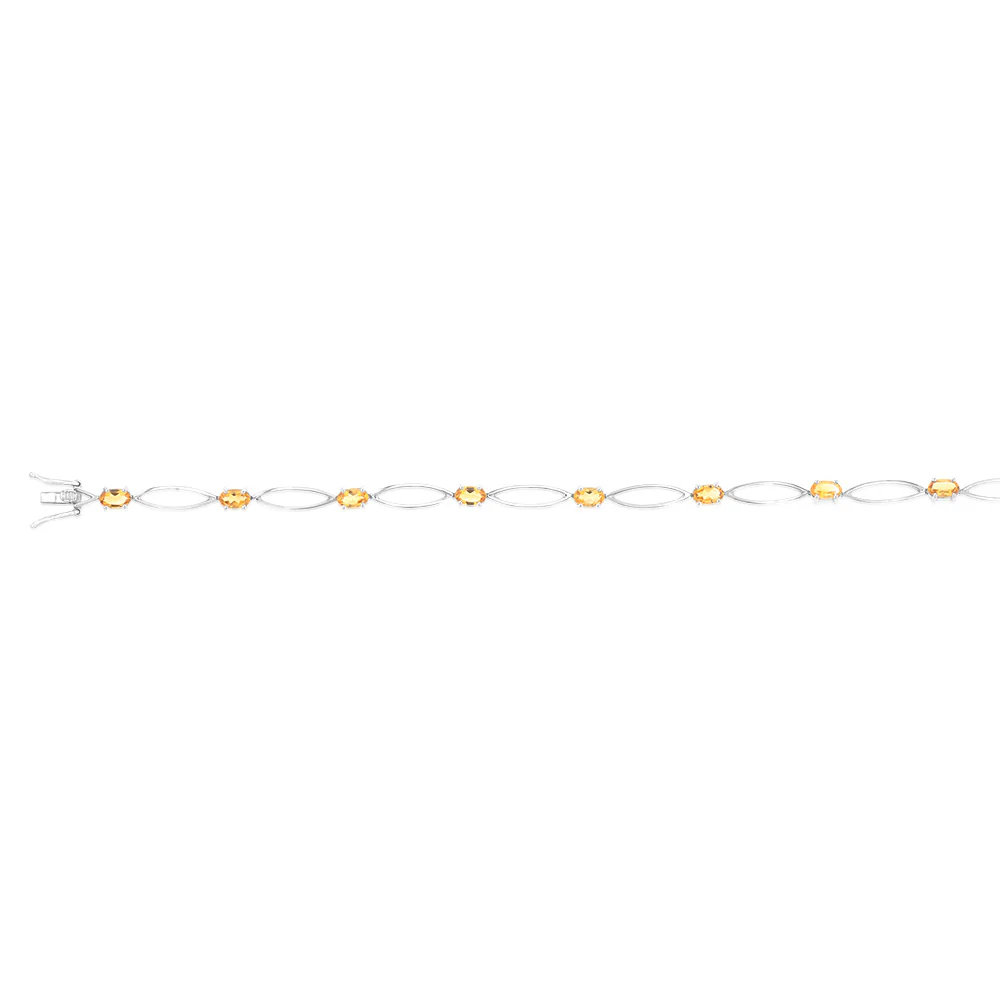 Sterling Silver 2.20Ct Oval Citrine Bracelet - Image 2