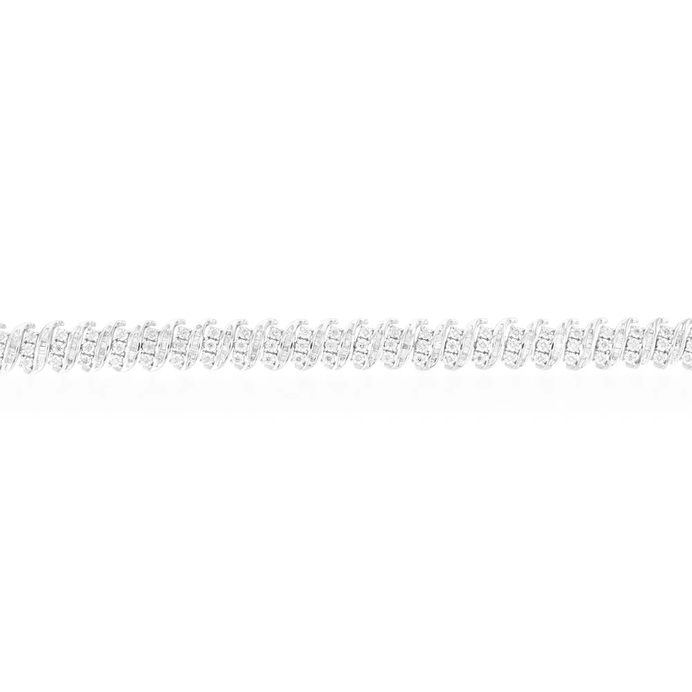 Sterling Silver 2 Carat Diamond 19.5cm Bracelet - Image 2
