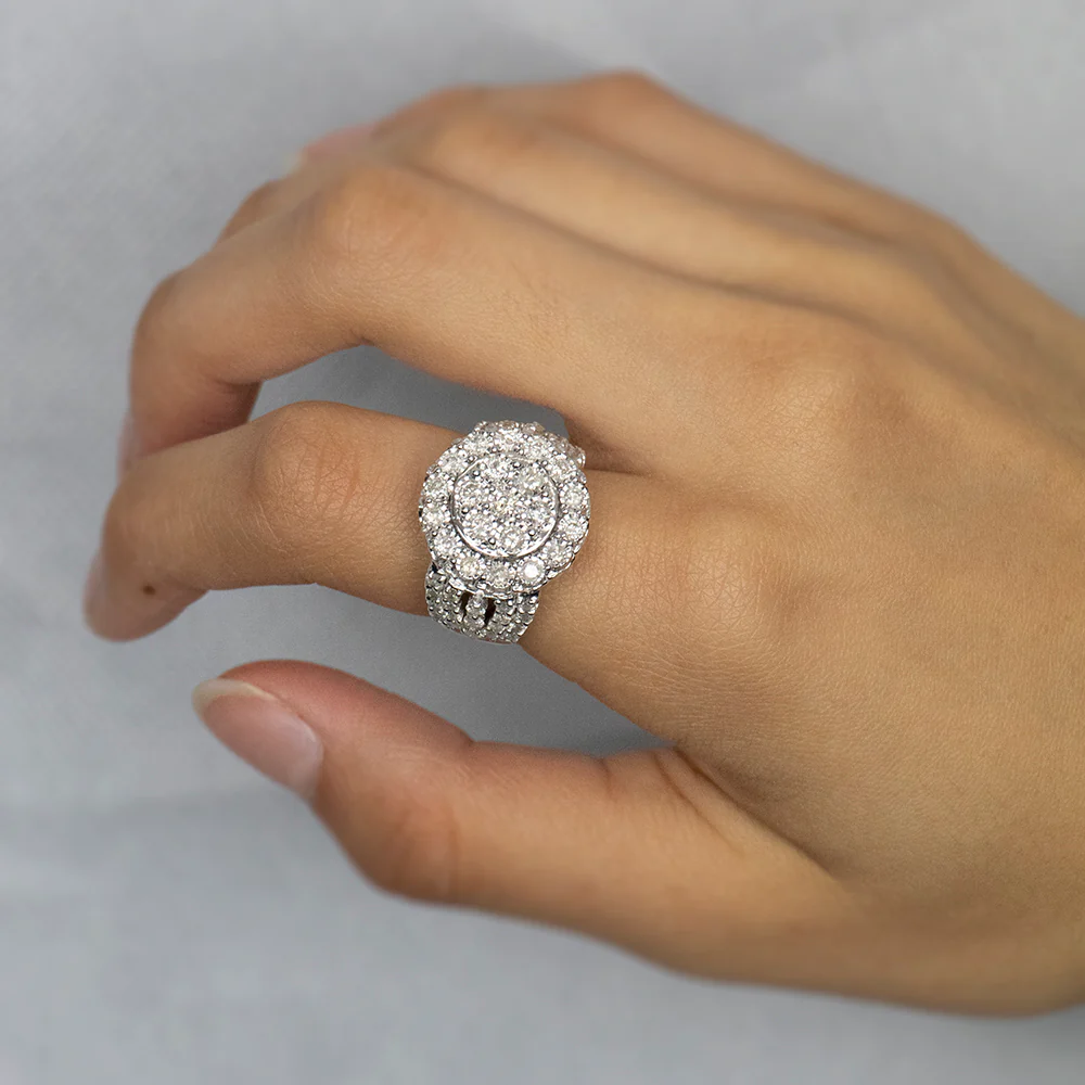 Sterling Silver 2 Carat Diamond Ring - Image 2