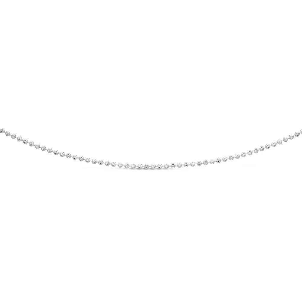 Sterling Silver 42+3cm Dicut Bead Chain - Image 2